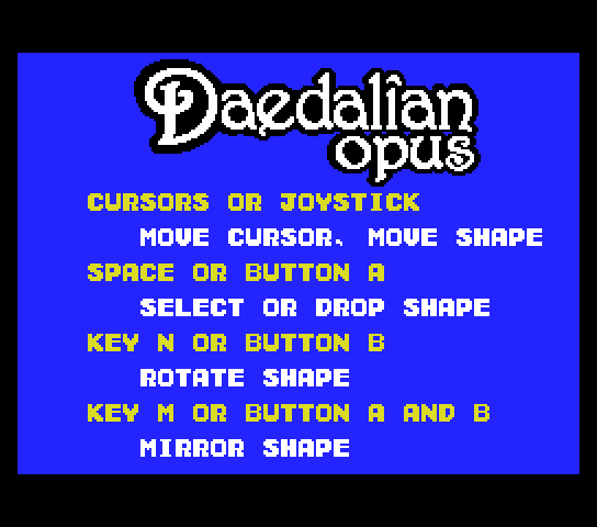 Daedalian Opus Title Screen